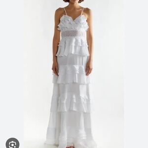 True Decadence White tiered maxi dress